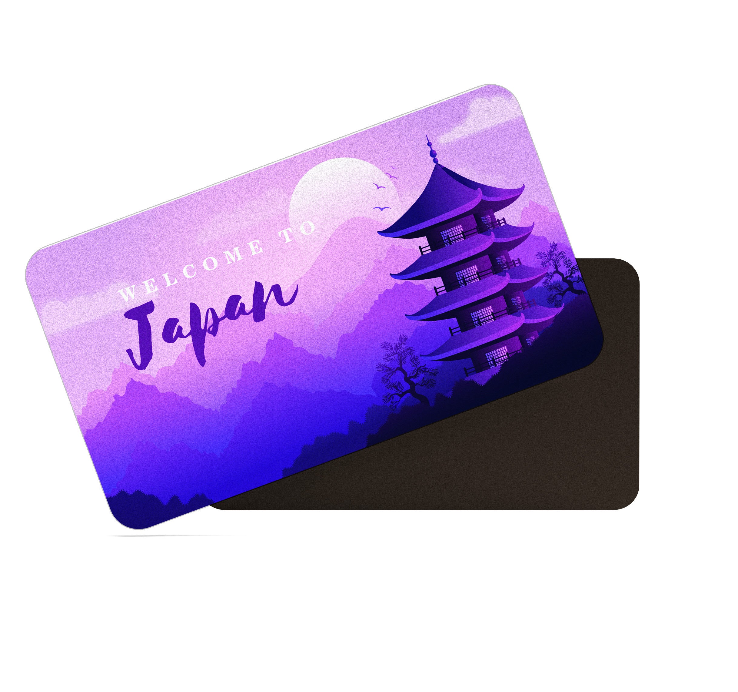 dhcrafts Rectangular Fridge Magnet Purple Japan D4 Design Pack of 1 (8.6cm x 5.4cm)
